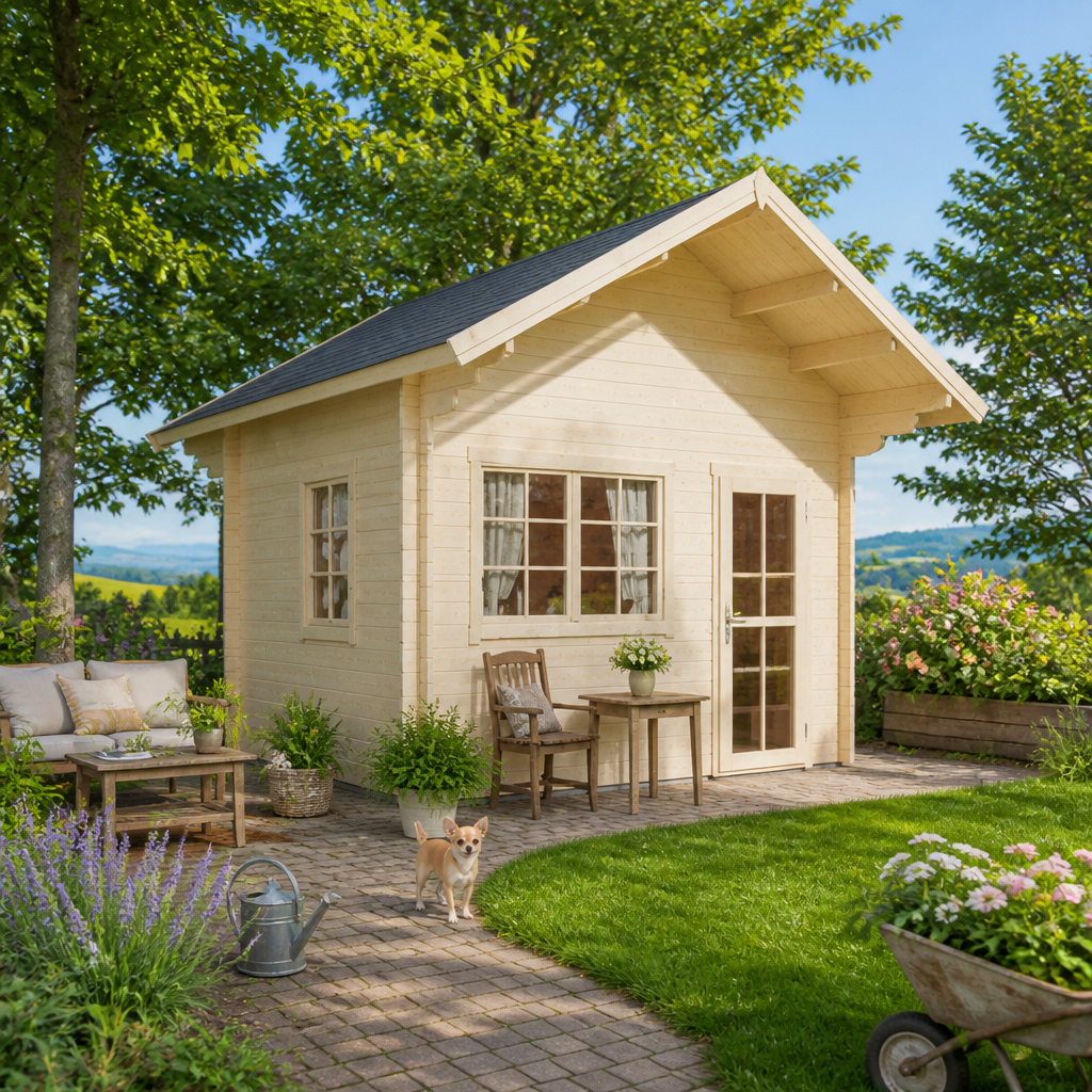 26% reduziert! 6 × 4 m | Satteldach Gartenlounge Boden-1 | Schlafboden | modern | klassisch | winterfest
