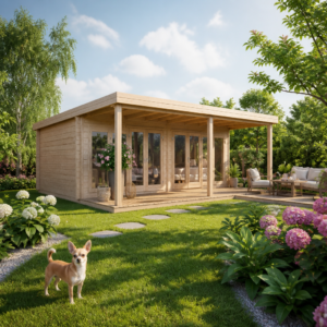 26% reduziert! 7 × 4 m | Gartenlounge Kevin 44 mit Vordach | Flachdach | Terrasse | modern | winterfest Unkategorisiert online kaufen