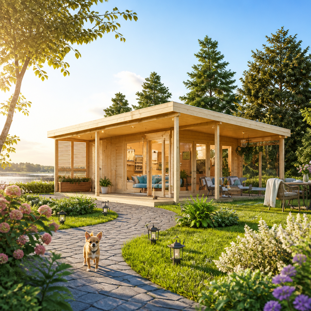 26% reduziert! 8 × 6 m | Gartenlounge Kilian 70 | Vordach | Terrasse | modern | winterfest