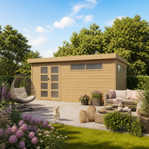 26% reduziert! 6 × 4 m | Flachdach Gartenlounge Nelo 44 D | modern | Pultdach Unkategorisiert online kaufen