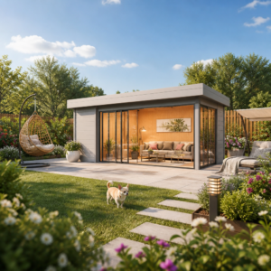 26% reduziert! 6 × 4 m | Gartenlounge Alu Concept 70 C | Flachdach | Glas-Schiebetür Unkategorisiert online kaufen