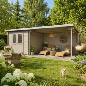 26% reduziert! 6 × 4 m | Gartenlounge Gent 28 B | modern | Pultdach
