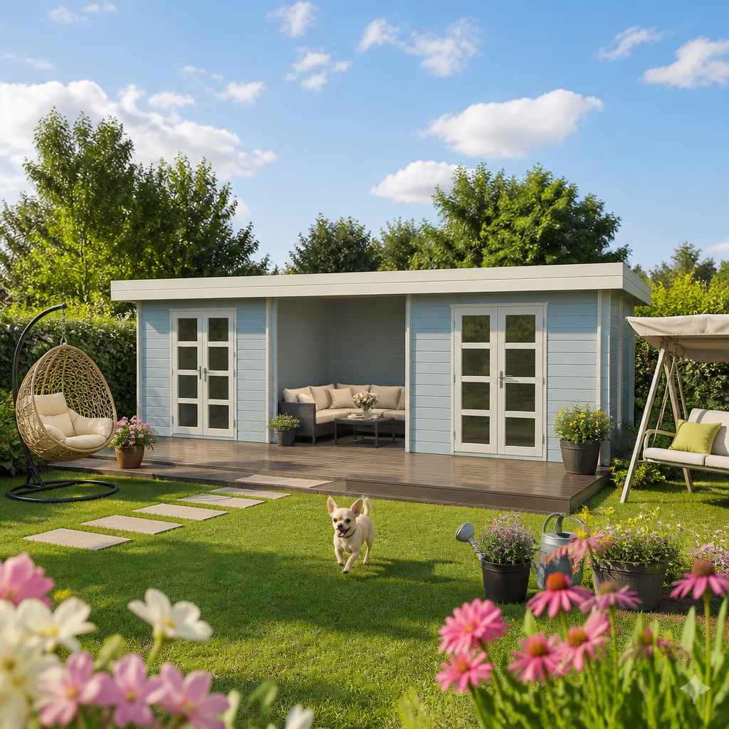 26% reduziert! 6 × 3 m | Gartenlounge Johann 44 | Flachdach | modern | winterfest