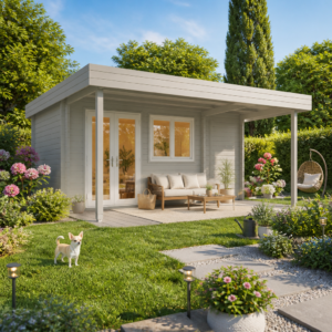 26% reduziert! 6 × 4 m | Gartenlounge Kurt 44 C mit Vordach | Flachdach | modern | winterfest Unkategorisiert online kaufen