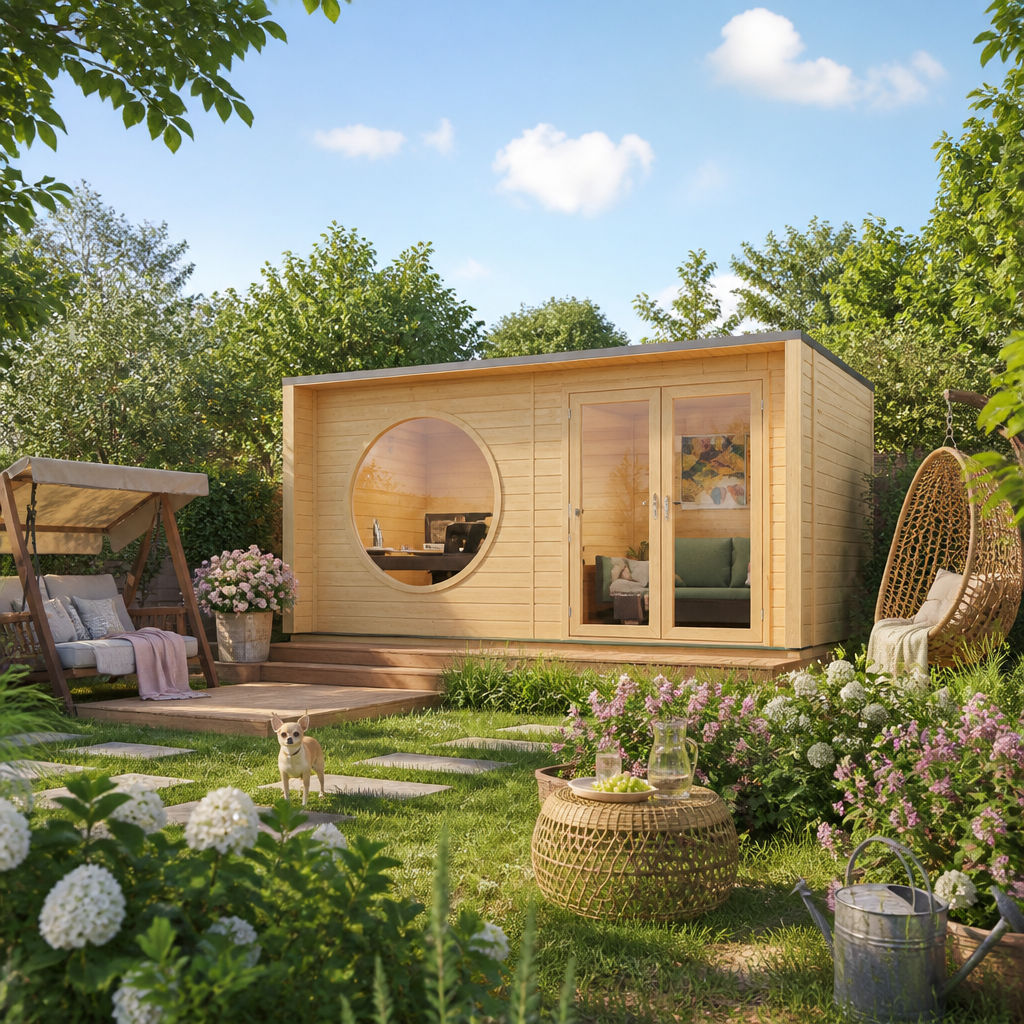26% reduziert! 6 × 4 m | Gartenlounge Office Box Größe XL na | Terrasse | modern | winterfest