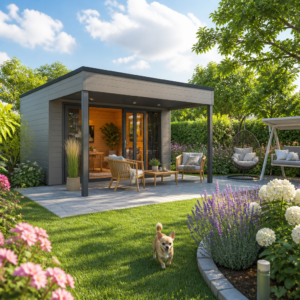 26% reduziert! 5 × 4 m | Gartenlounge Q-BIC Alu 70 A + VD | Vordach | Glas-Schiebetür Unkategorisiert online kaufen