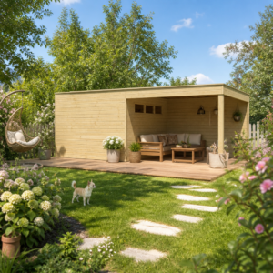 26% reduziert! 6 × 4 m | Gartenlounge QB-Line 9,00 m² + 300 cm Anbau | Flachdach | modern | Pultdach Unkategorisiert online kaufen