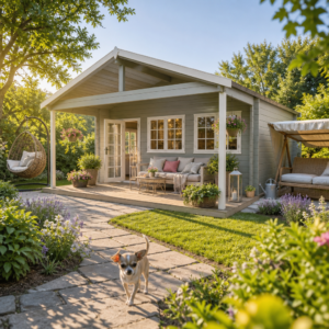 26% reduziert! 6 × 4 m | Gartenlounge Rolf 44 B mit Vordach | klassisch | Satteldach | winterfest Unkategorisiert online kaufen