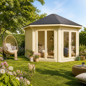 26% reduziert! Gartenpavillon Modern 12 m² mit 2 Fenstern | winterfest