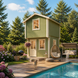 26% reduziert! 6 × 4 m | Satteldach Gartenlounge Cyrene 44 | Schlafboden | klassisch | winterfest Unkategorisiert online kaufen