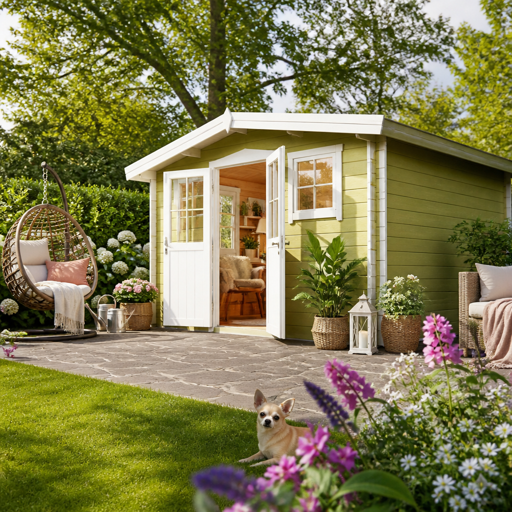 26% reduziert! 4 × 4 m | Satteldach Gartenlounge Eliza 5F