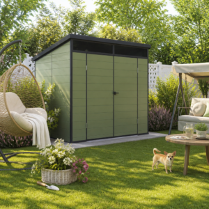 33% reduziert! 2 × 2 m | StarLine Kunststoff Gerätehaus/Geräteschuppen Mode | modern | Pultdach