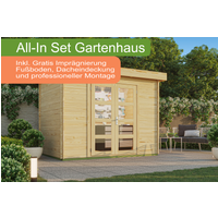 26% Discount! All-In Gartenhaus mit Flachdach 300 x 200 cm inklu