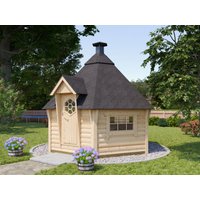 26% Discount! Fjordholz 6-Eck Grillkota Modell Nils 9 m²