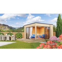 26% Discount! Fjordholz Gartenhaus Modell Q-BIC Alu 44 B