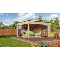 26% Discount! Fjordholz Gartenhaus Modell Q-BIC Alu 44 D