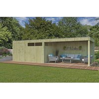 26% Discount! Gartenhaus Modell QBV3-Line 11,89 m² + 400 cm Anba