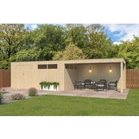 26% Discount! Gartenhaus Modell QBV3-Line 14,90 m² + 400 cm Anba
