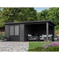 26% Discount! WPC Gartenhaus mit Terrasse Modell Style DeLuxe