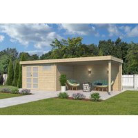 26% Discount! Flachdach Gartenhaus Modell Nelo 44 A + 400 cm Anb