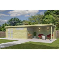 26% Discount! Flachdach Gartenhaus Modell Nelo 44 D mit 400 cm A