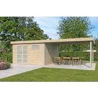 26% Discount! Gartenhaus Alu-Line Modell Kasuko-L mit Anbau