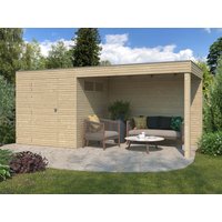 29% Discount! Gartenhaus Modell QB-Line 4,41 m² + Anbau 4x3m