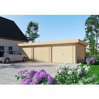 26% Discount! Fjordholz Holzgarage Modell Flensburg 44, Naturbel 9x6m