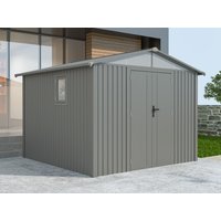 42% Discount! Metall Gerätehaus Modell Trend 7,56 m² Alu Grau 3x2m