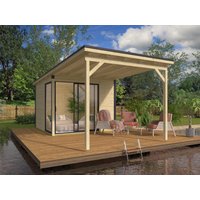 26% Discount! Fjordholz Gartenhaus Modell Amrum-1 mit Vordach