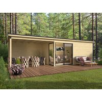 26% Discount! Fjordholz Gartenhaus Modell Amrum-4 mit Anbau