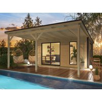 26% Discount! Fjordholz Gartenhaus Modell Juist-4 mit Vordach