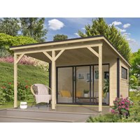 26% Discount! Fjordholz Gartenhaus Modell Poel-1 mit Vordach