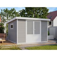 26% Discount! WPC Gartenhaus Modell Ligno White 8,4 m² 3x3m