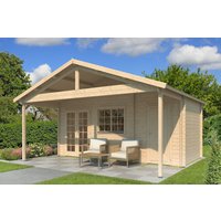 26% Discount! Fjordholz Gartenhaus Modell Rolf 44 C mit Vordach 5x3m