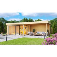 26% Discount! Fjordholz Gartenhaus Alu Concept 70 A mit Anbau 6x4m
