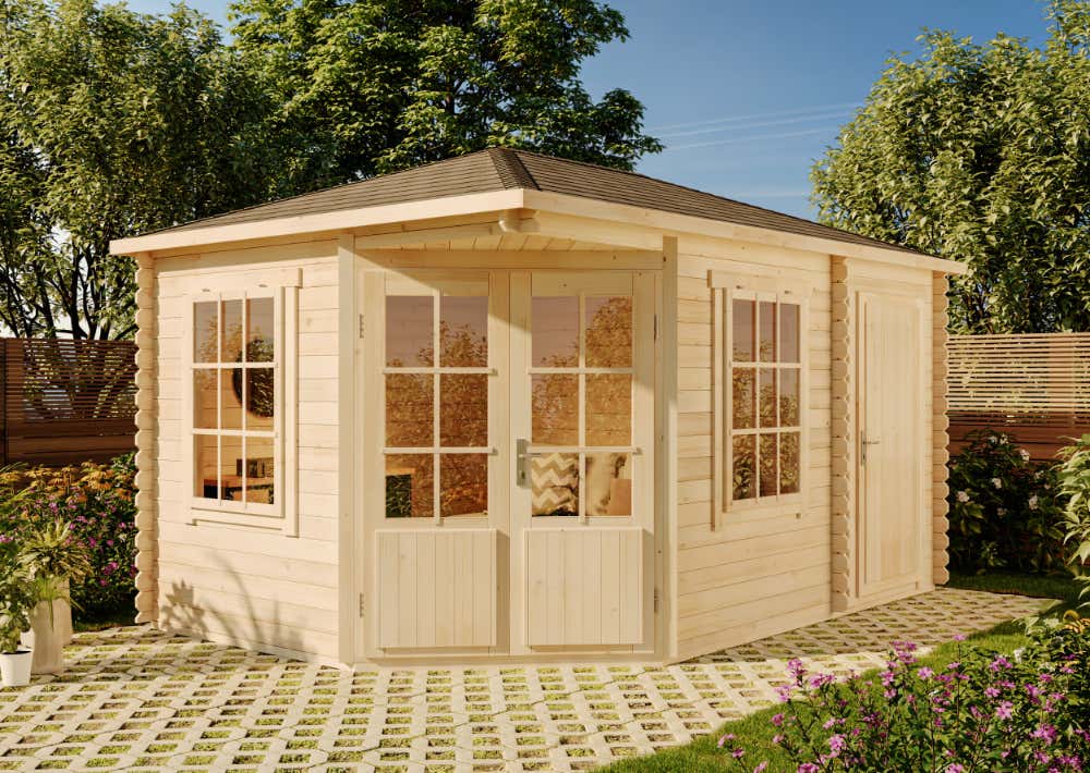 17% Discount! 5-Eck Gartenhaus Modell Rhein ISO