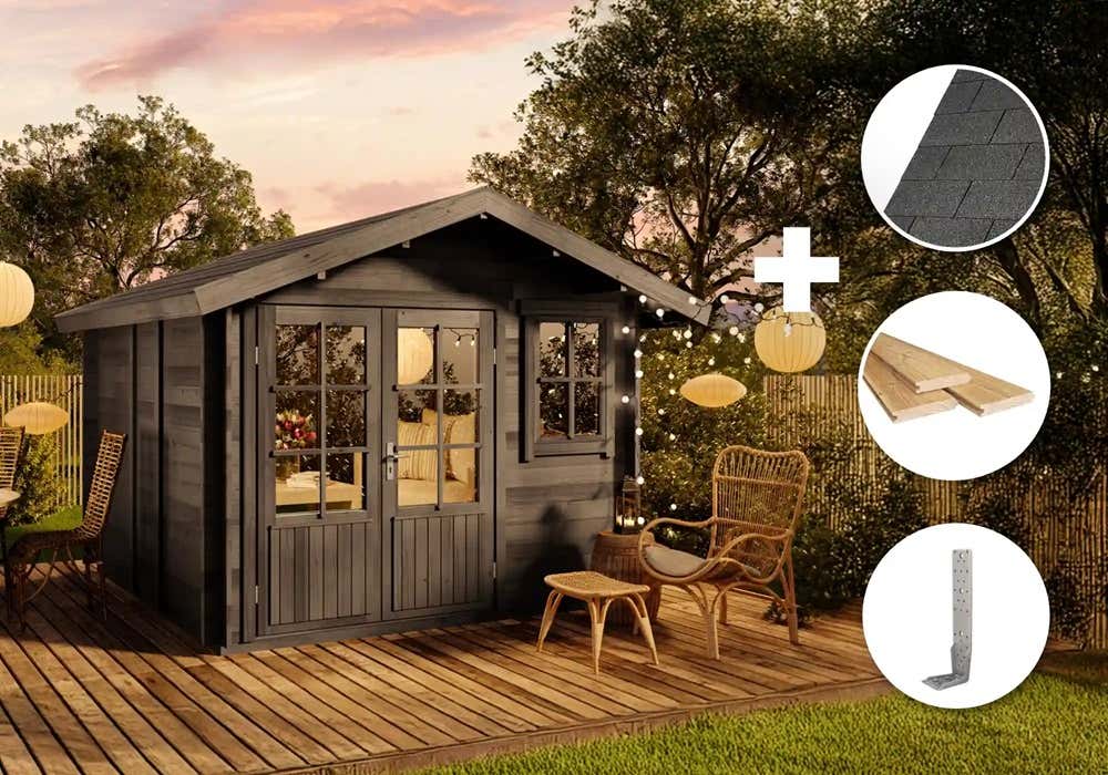 ECO Set - Gartenhaus Palermo - grau