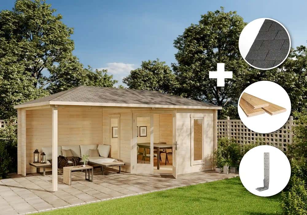ECO Set - 5-Eck Gartenhaus Liwa