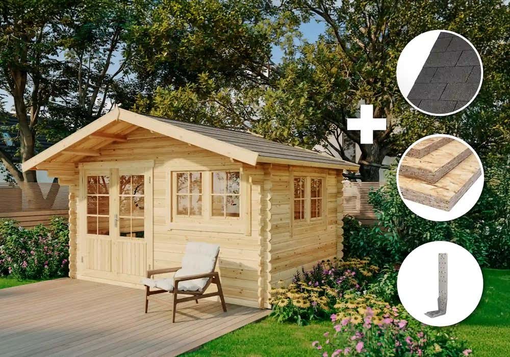 ECO Set - Gartenhaus Gabriel 400 x 300 cm - imprägniert