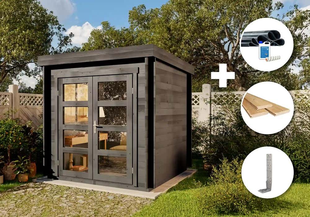 ECO Set - Gartenhaus Paloma Petit - grau