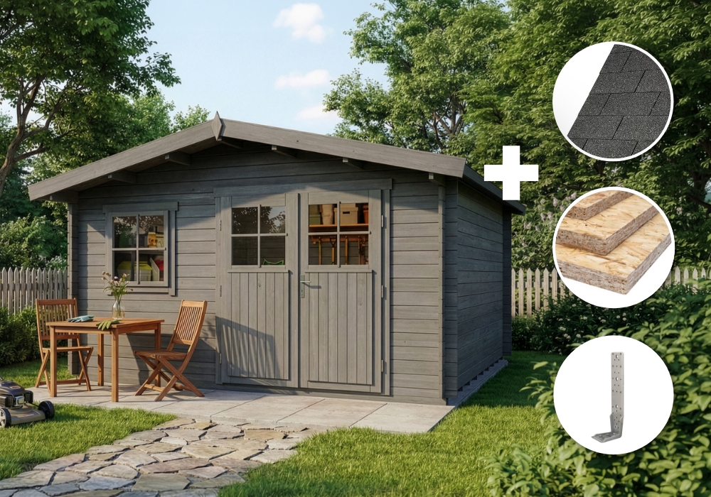 ECO Set - Gartenhaus Valeria - grau